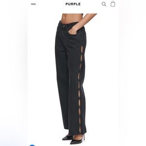 BNWT Purple Brand Wide Side Cut Out Jeans